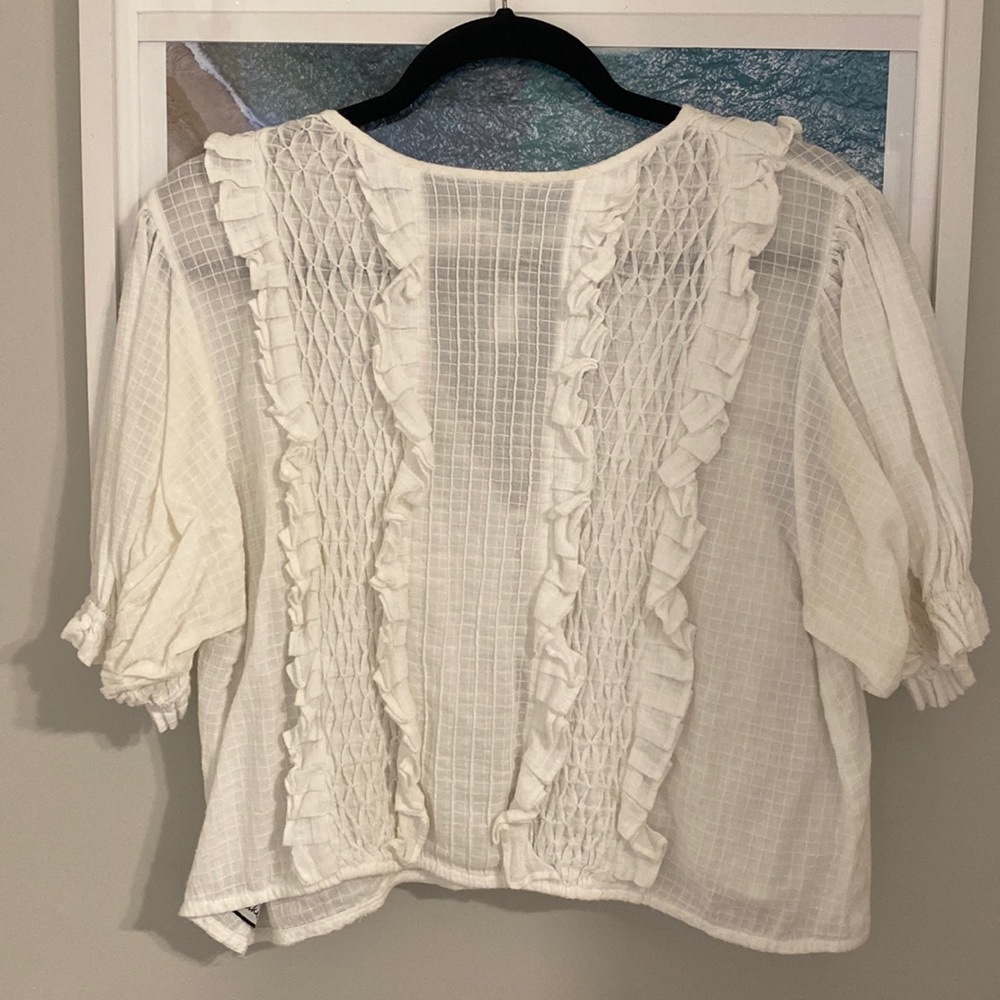 Innika Choo Cotton Gauze Ruffle Top Gem